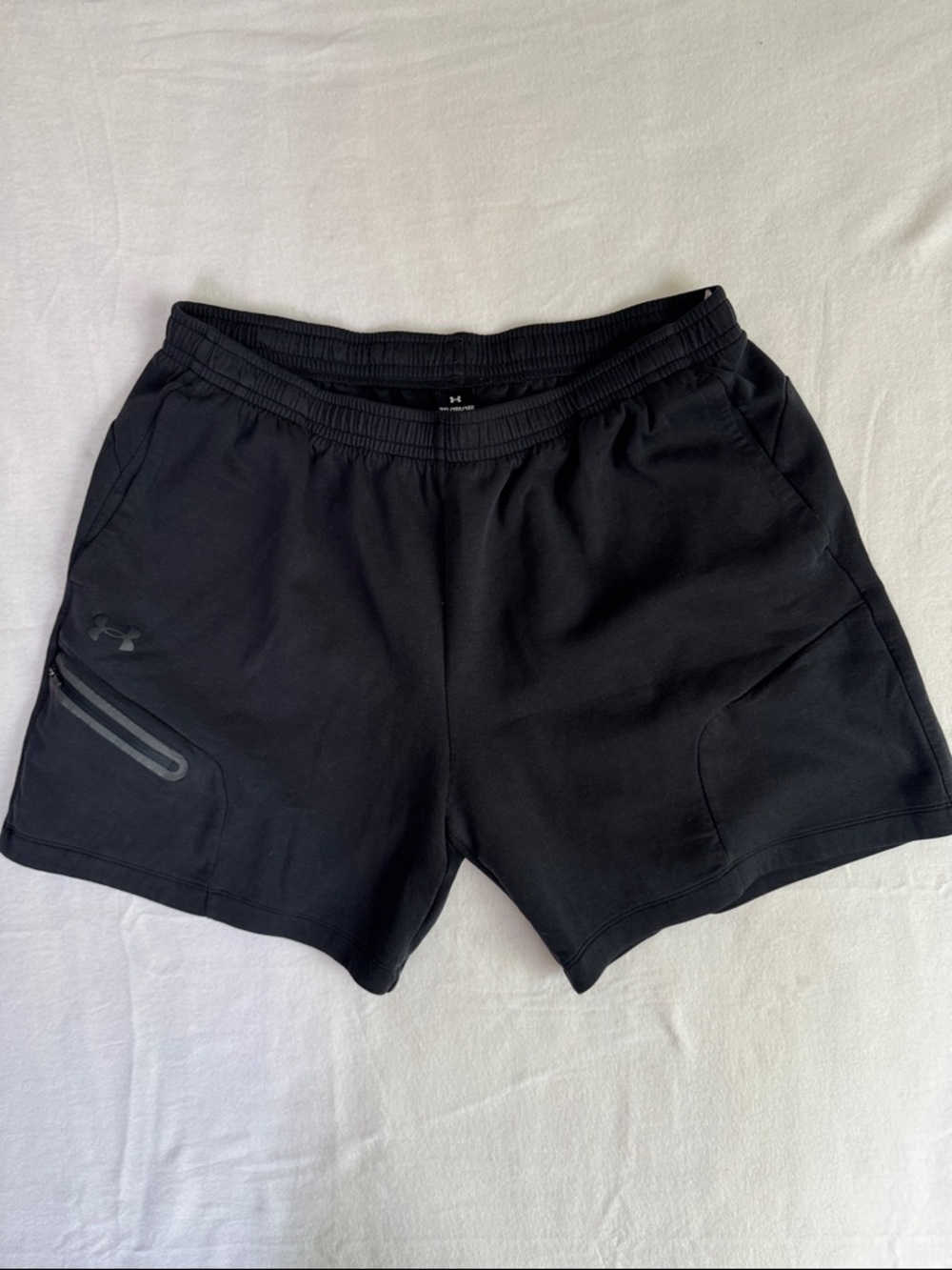 Under Armour Men’s Black Athletic Training Shorts with Zip Pocket